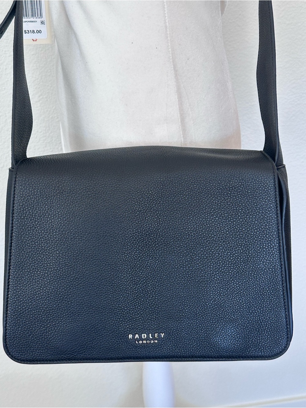 RADLEY LONDON Westwell Lane Large Black Pebbled Leather Messenger Bag